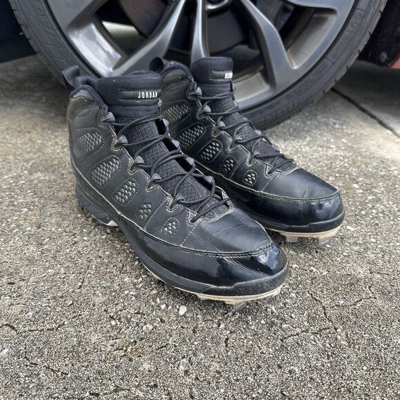 Nike Air Jordan 9 Retro MCS Re2pect Baseball Cleats Mens 11.5 Black AA1264-011 - Picture 1 of 16